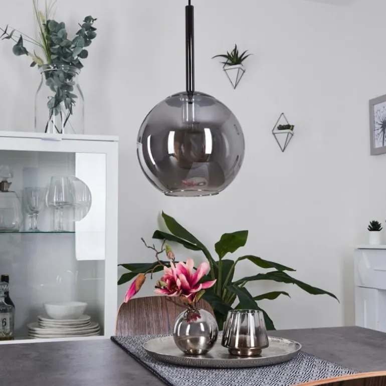 Suspension Loiulo Nickel mat, Argenté, 1 lumière