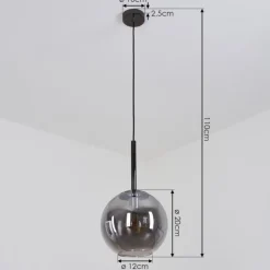 Suspension Loiulo Nickel mat, Argenté, 1 lumière