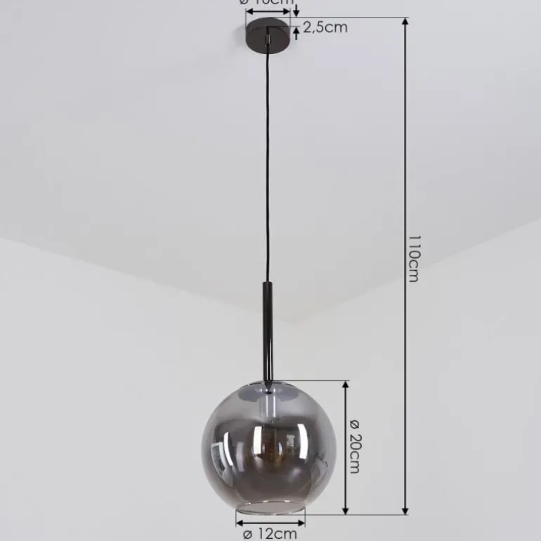 Suspension Loiulo Nickel mat, Argenté, 1 lumière