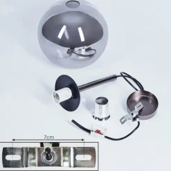 Suspension Loiulo Nickel mat, Argenté, 1 lumière