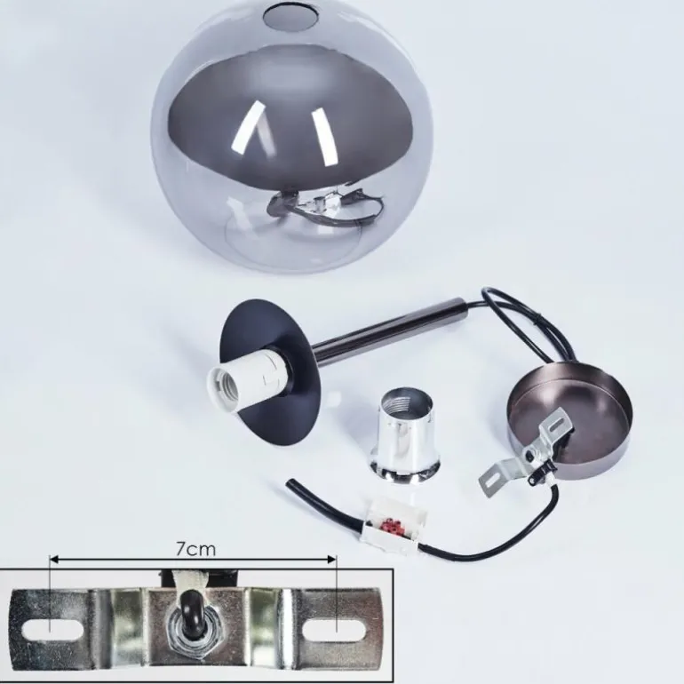 Suspension Loiulo Nickel mat, Argenté, 1 lumière