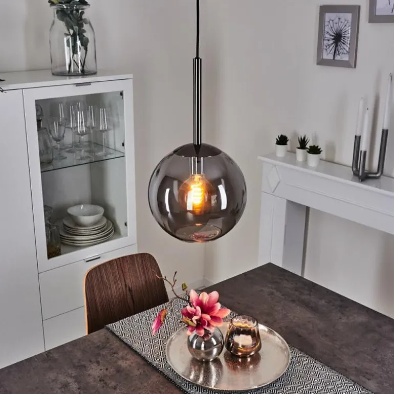 Suspension Loiulo Nickel mat, Argenté, 1 lumière