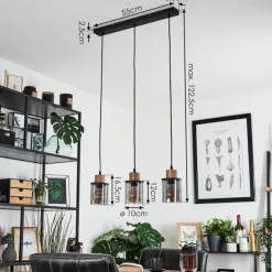 Suspension Loursin Noir, 3 lumières