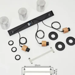 Suspension Loursin Noir, 3 lumières