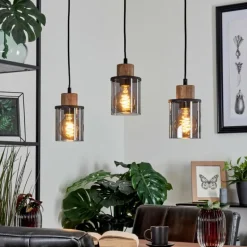 Suspension Loursin Noir, 3 lumières