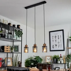 Suspension Loursin Noir, 3 lumières