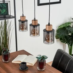 Suspension Loursin Noir, 3 lumières