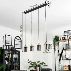 Suspension Loursin Noir, 4 lumières