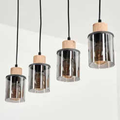 Suspension Loursin Noir, 4 lumières