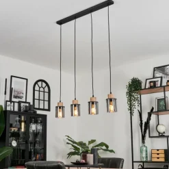 Suspension Loursin Noir, 4 lumières