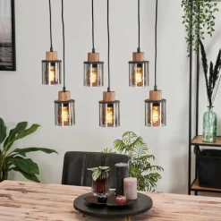 Suspension Loursin Noir, 6 lumières