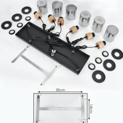 Suspension Loursin Noir, 6 lumières