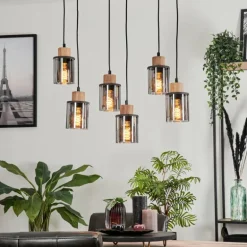 Suspension Loursin Noir, 6 lumières