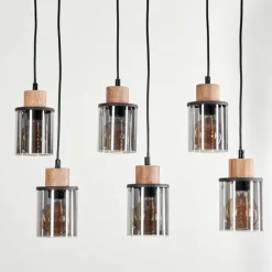 Suspension Loursin Noir, 6 lumières