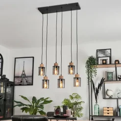 Suspension Loursin Noir, 6 lumières