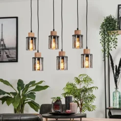 Suspension Loursin Noir, 6 lumières