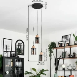 Suspension Loursin Noir, 3 lumières