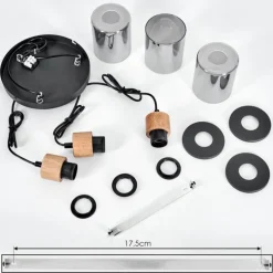 Suspension Loursin Noir, 3 lumières