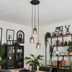 Suspension Loursin Noir, 3 lumières