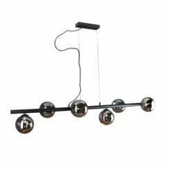 Suspension Luce Design NEPTUN Noir, 6 lumières