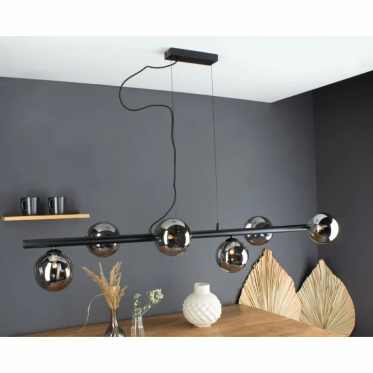 Suspension Luce Design NEPTUN Noir, 6 lumières