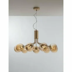 Suspension Luce Design NEPTUN Laiton, 9 lumières