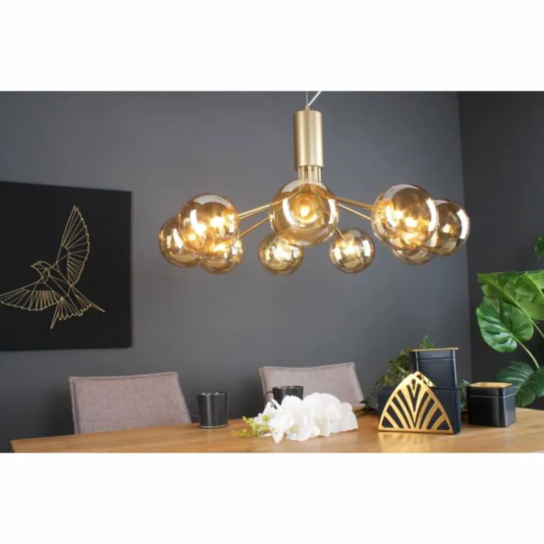 Suspension Luce Design NEPTUN Laiton, 9 lumières