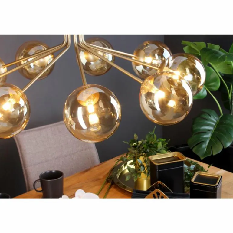 Suspension Luce Design NEPTUN Laiton, 9 lumières