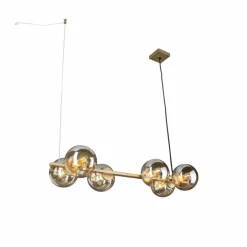 Suspension Luce Design PLUTO Or, 6 lumières