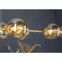 Suspension Luce Design PLUTO Or, 6 lumières