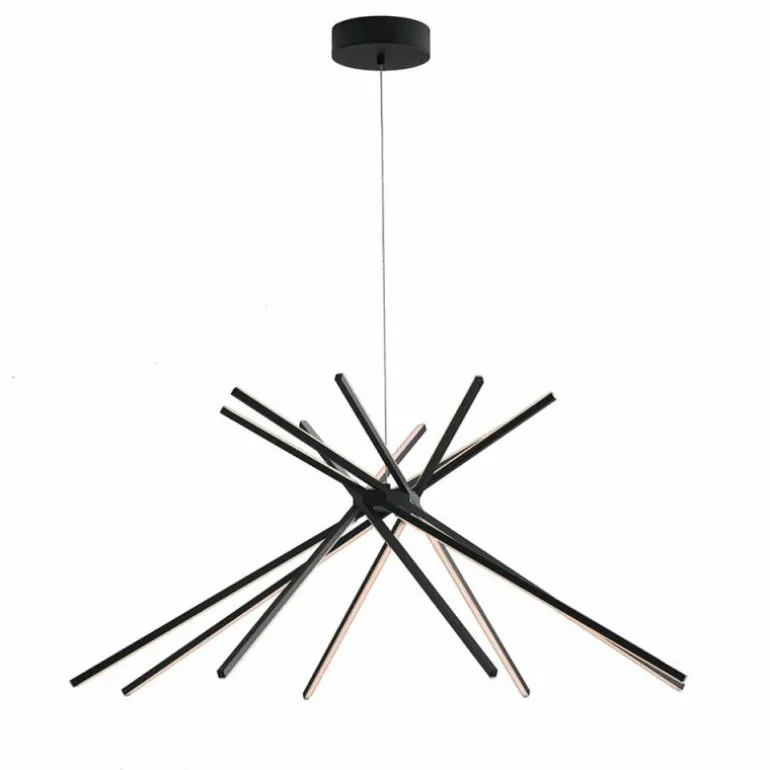 Suspension Luce Design Shanghai LED Noir, 8 lumières