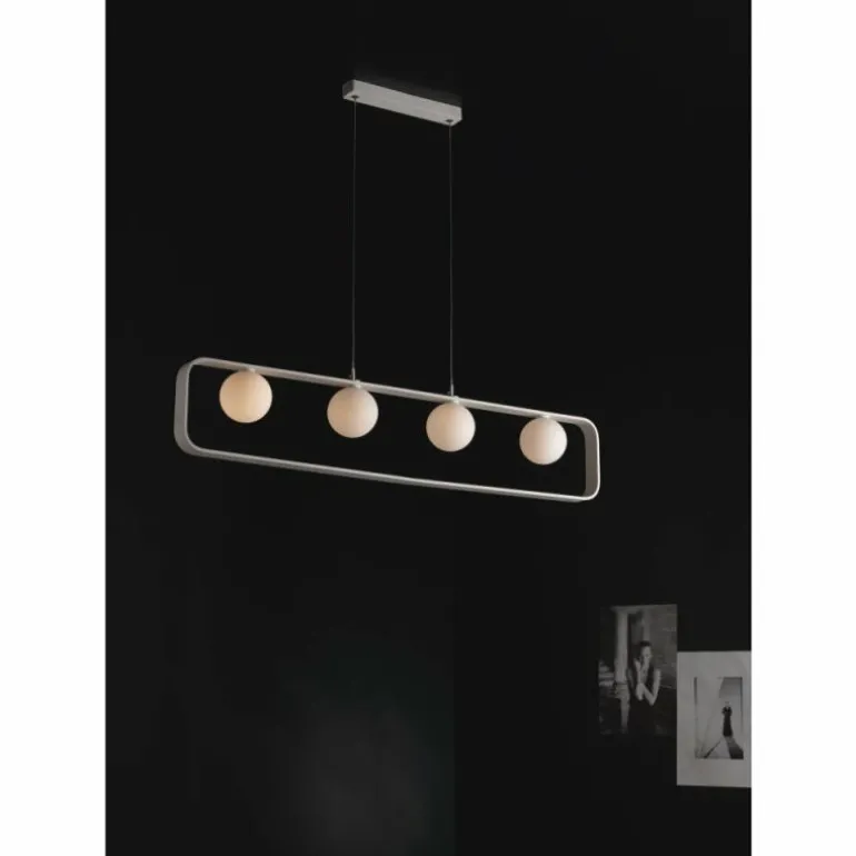 Suspension Luce-Design Roxy Blanc, 4 lumières
