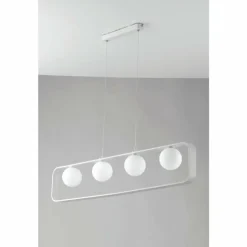 Suspension Luce-Design Roxy Blanc, 4 lumières