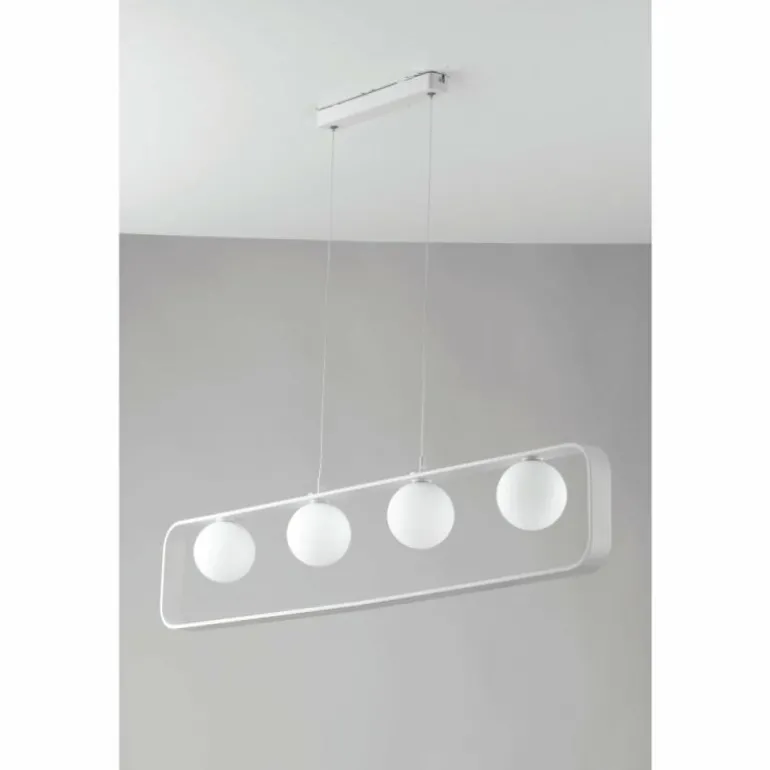 Suspension Luce-Design Roxy Blanc, 4 lumières
