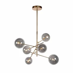 Suspension Lucide ALARA LED Or, 6 lumières