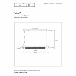 Suspension Lucide CALIXT Noir, 2 lumières