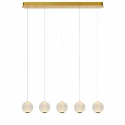 Suspension Lucide CINTRA LED Or, 5 lumières