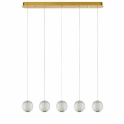 Suspension Lucide CINTRA LED Or, 5 lumières