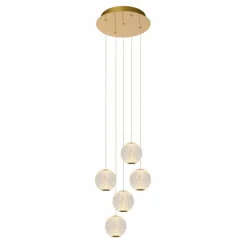 Suspension Lucide CINTRA LED Or, 5 lumières