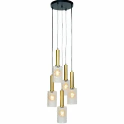 Suspension Lucide CORALIE Laiton, 5 lumières