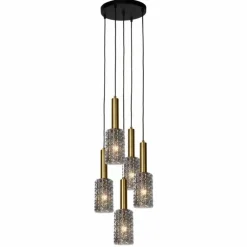 Suspension Lucide CORALIE Noir, 5 lumières