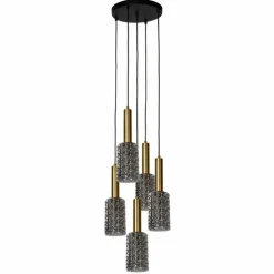 Suspension Lucide CORALIE Noir, 5 lumières