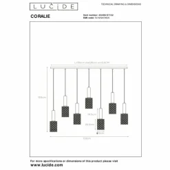 Suspension Lucide CORALIE Noir, 7 lumières