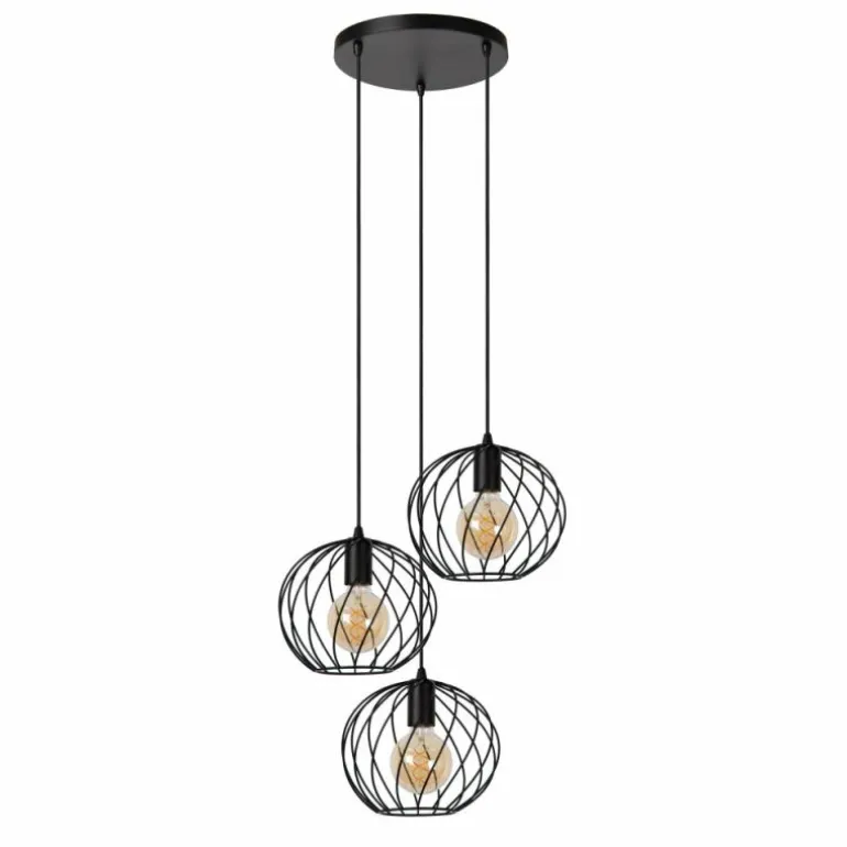 Suspension Lucide DANZA Noir, 3 lumières