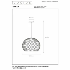 Suspension Lucide DANZA Noir, 1 lumière