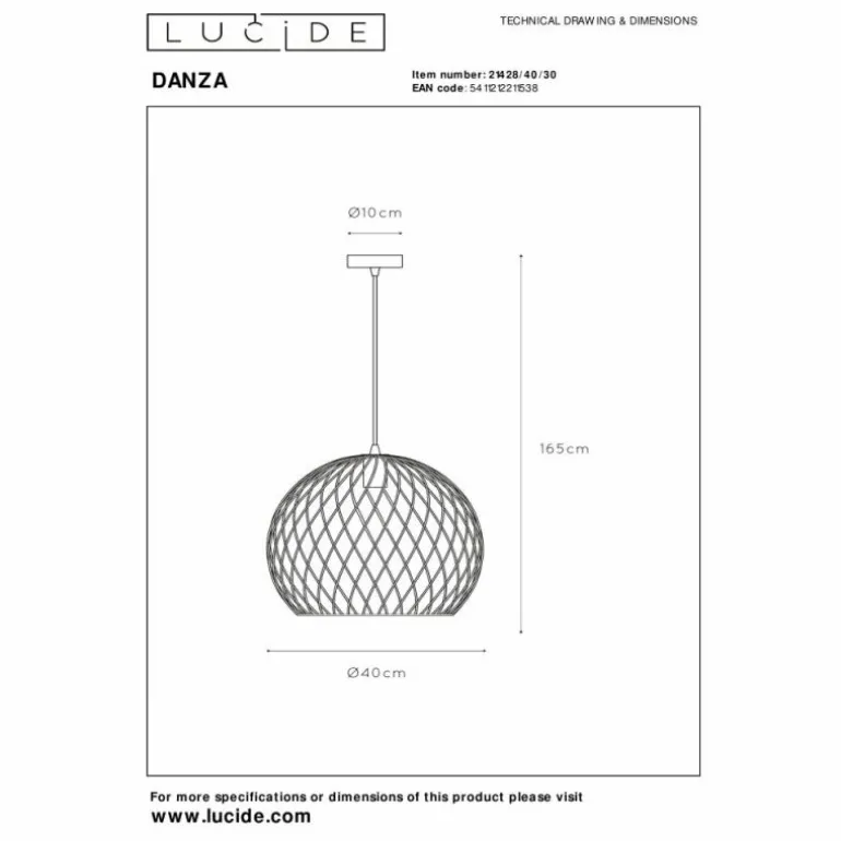 Suspension Lucide DANZA Noir, 1 lumière