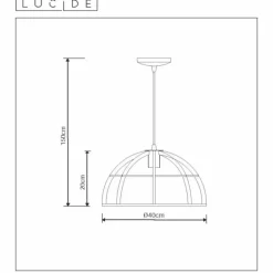 Suspension Lucide DIKRA Noir, 1 lumière