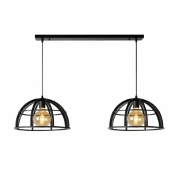 Suspension Lucide DIKRA Noir, 2 lumières