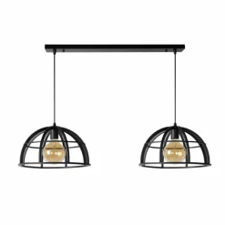 Suspension Lucide DIKRA Noir, 2 lumières