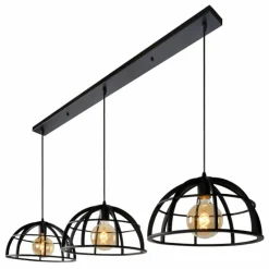Suspension Lucide DIKRA Noir, 3 lumières